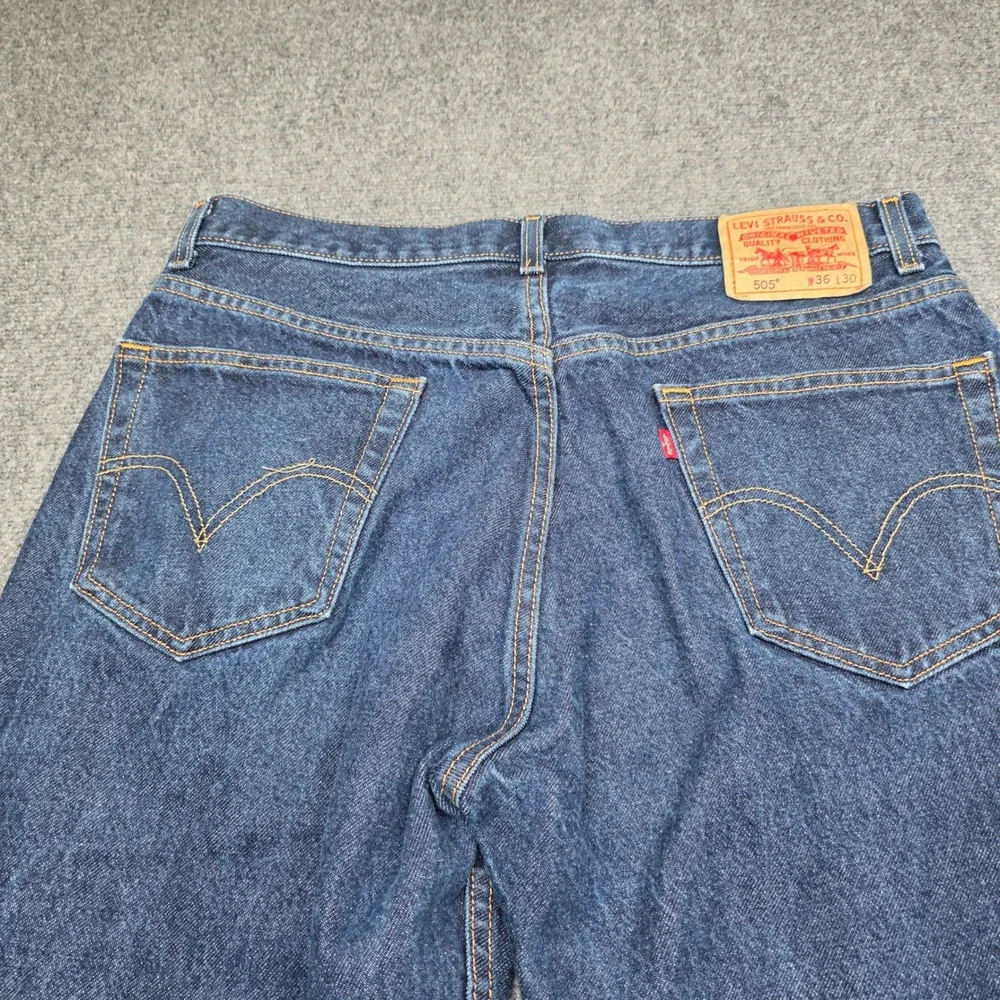 Levi's 505 Regular Fit Jeans Men's 36x30 Blue Denim Stonewash 100% Cotton Mexico